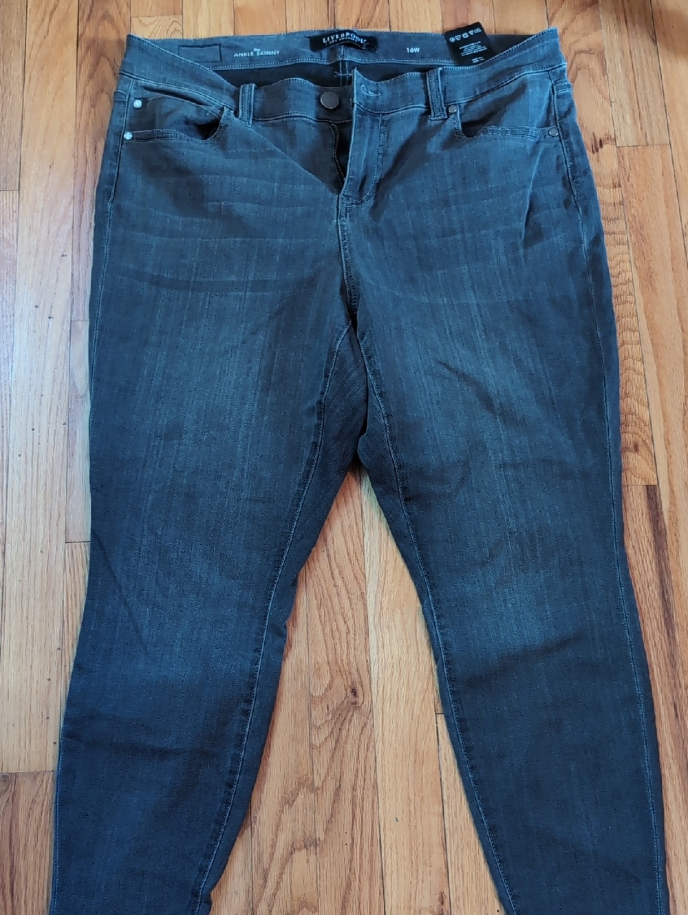 Liverpool Ankle Skinny Jeans in Washed Black